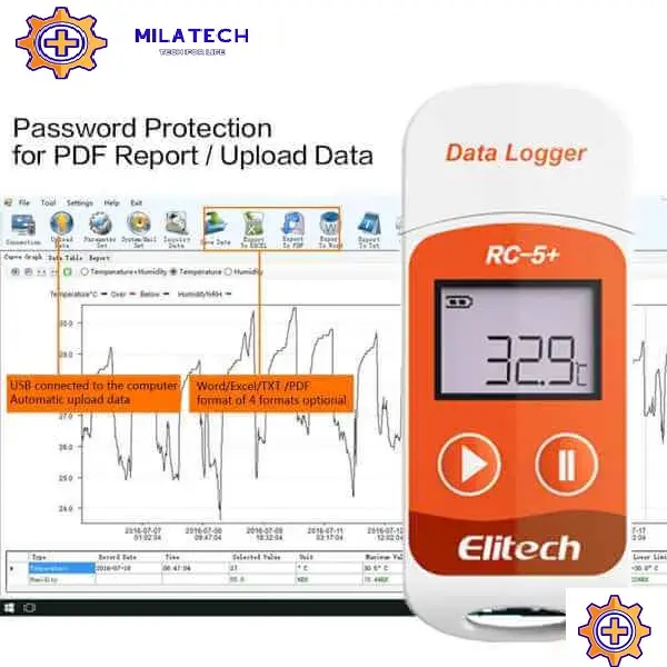 Nhiệt kế tự ghi dữ liệu nhiệt độ tự động USB Elitech RC - 5+