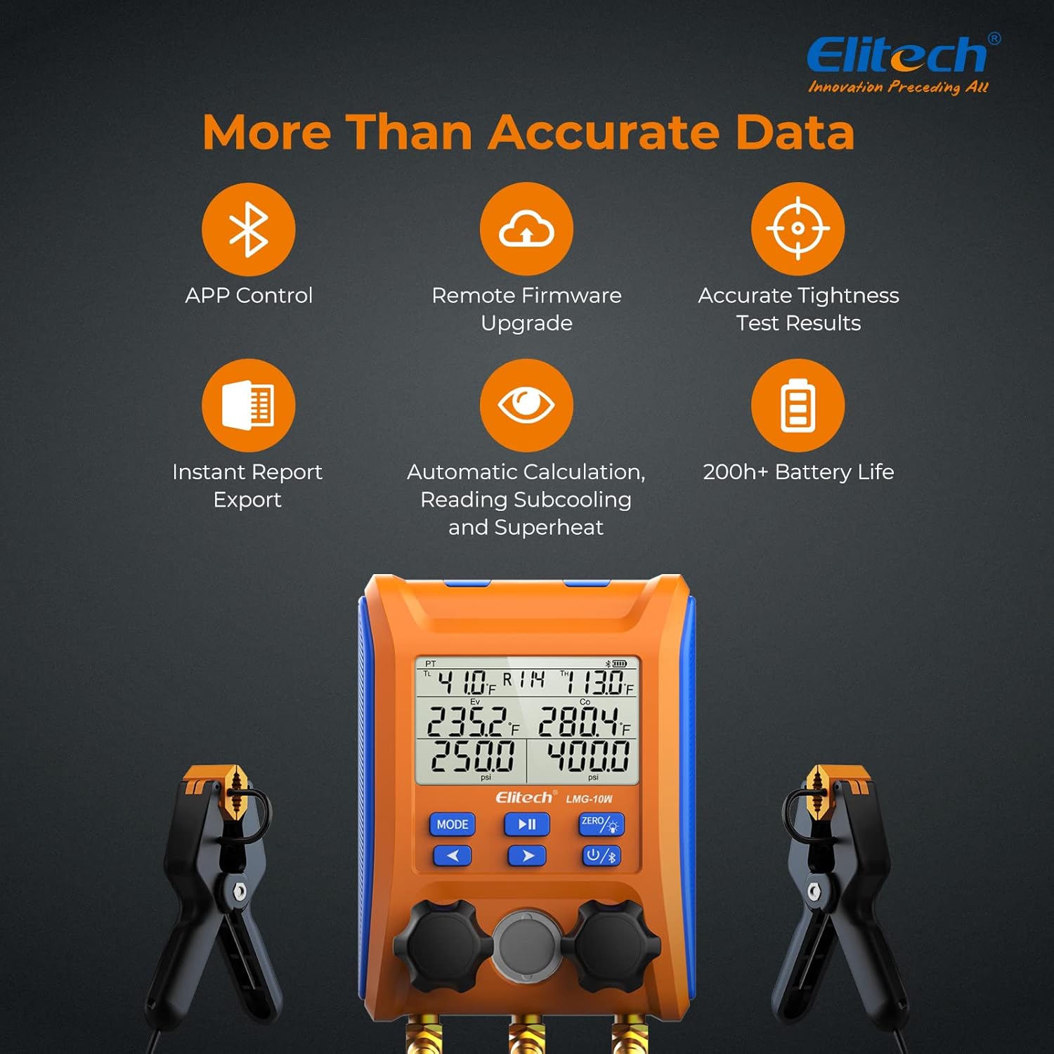 Đồng hồ đo áp suất ga lạnh Elitech LMG-10W 02