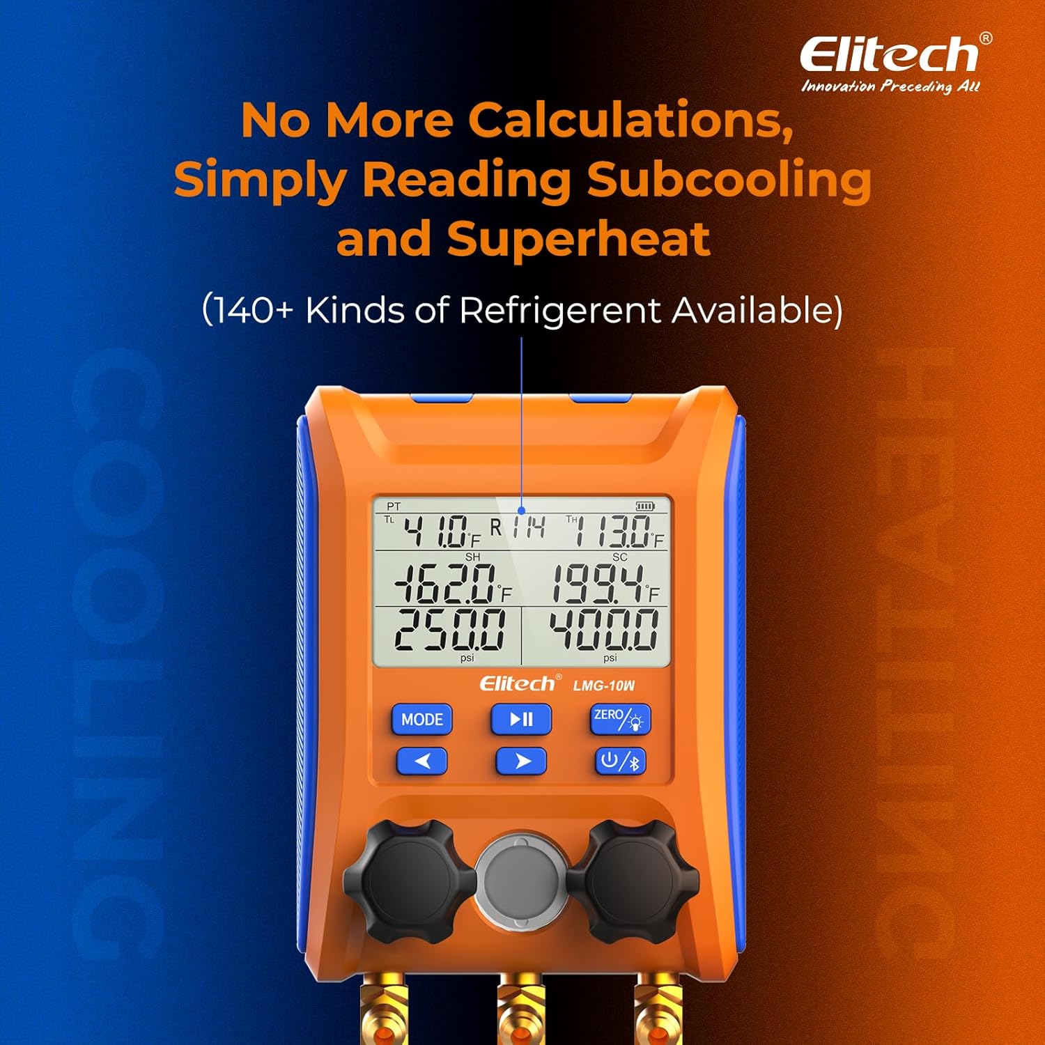 Đồng hồ đo áp suất ga lạnh Elitech LMG-10W 04