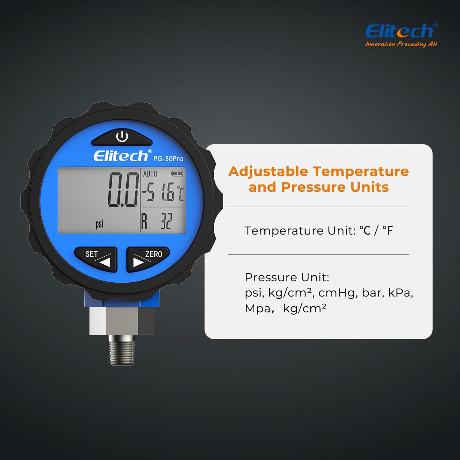 Đồng hồ đo áp suất kỹ thuật số Elitech PG-30Pro 02