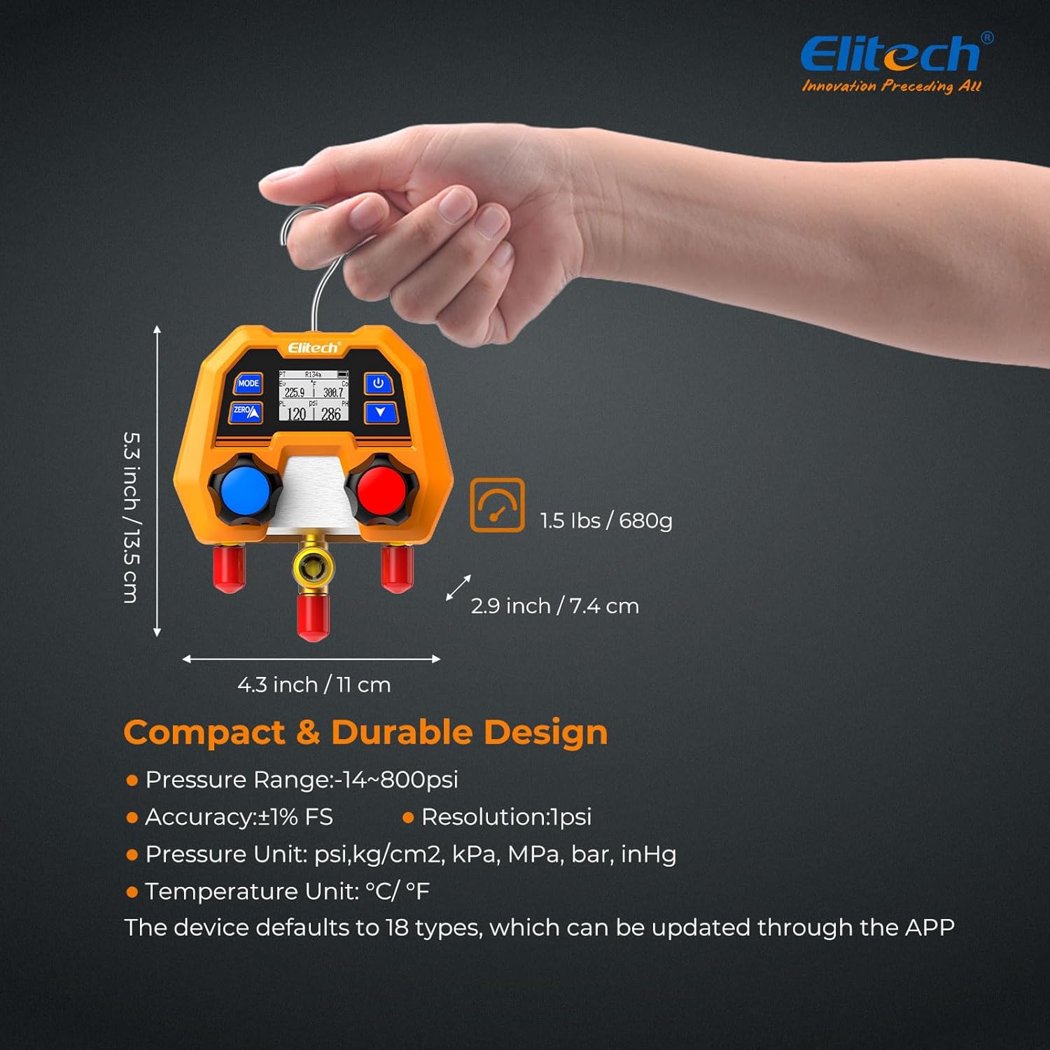 Đồng hồ đo áp suất, nhiệt độ Elitech DMG-2SE 05