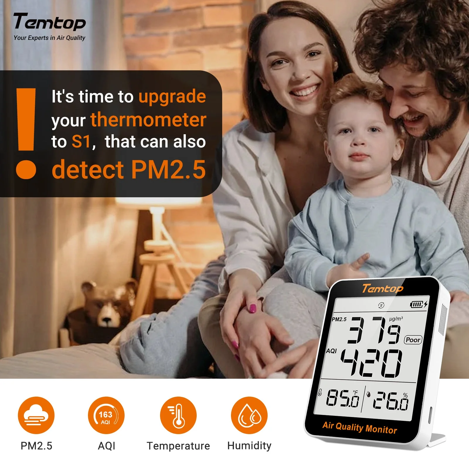 Máy đo chất lượng không khí Indoor Temtop S1 01