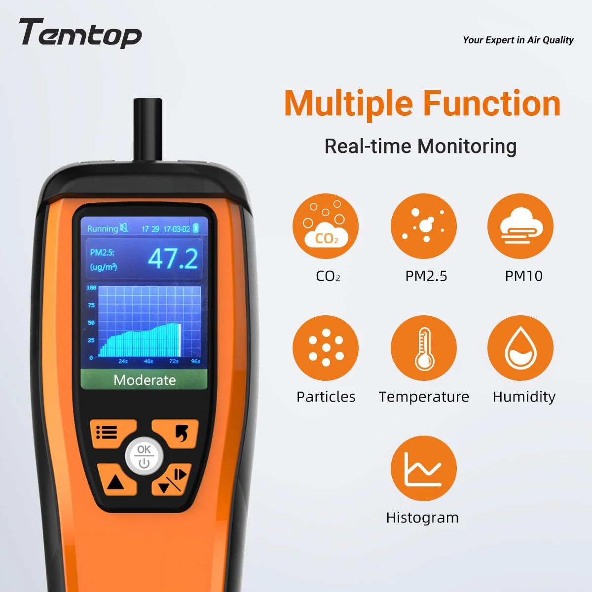 Máy đo chất lượng không khí cầm tay Temtop M2000C 02