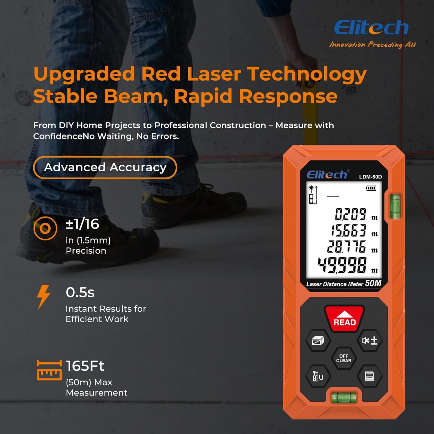 Máy đo khoảng cách bằng Laser Elitech LDM-50D 03