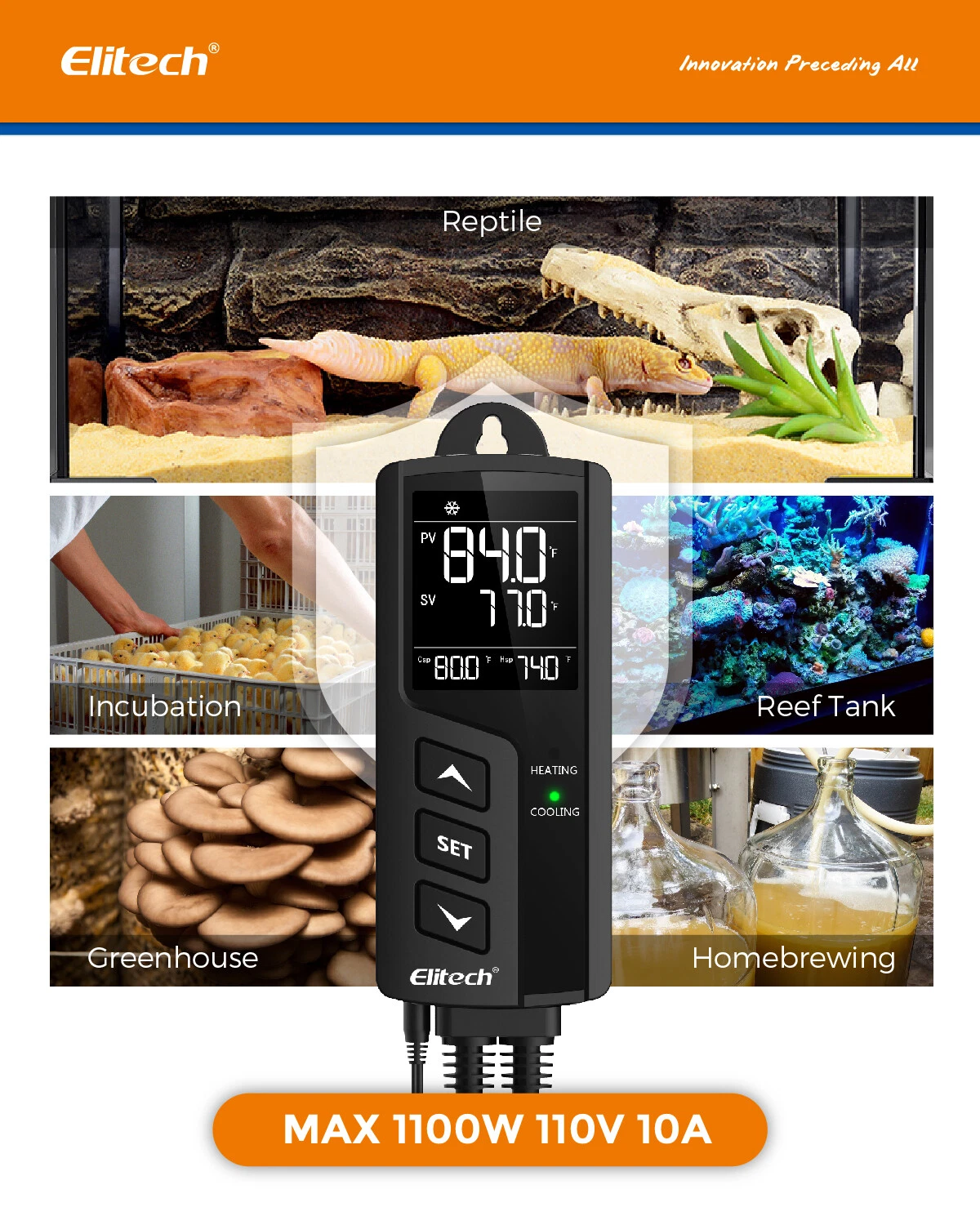 Bộ điều khiển nhiệt độ độ ẩm Elitech STC-1000WiFi-TH 05