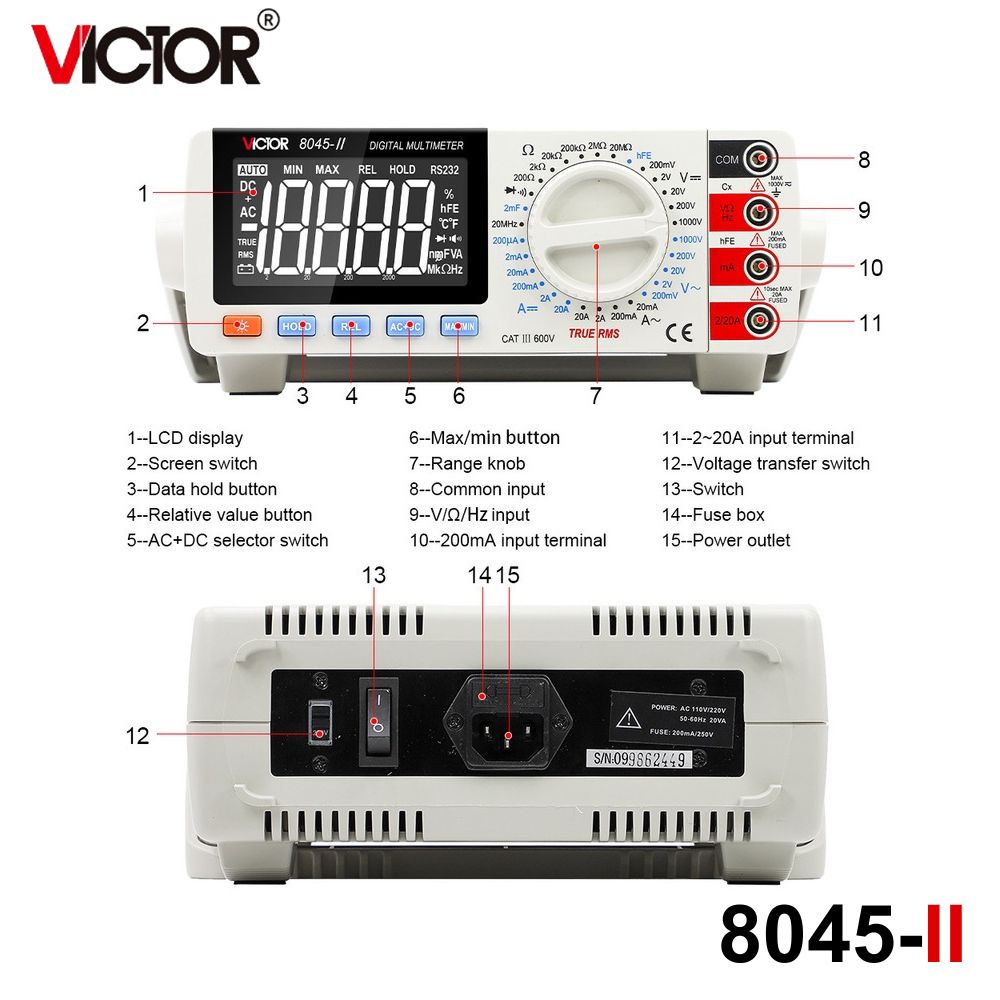 ĐỒNG HỒ VẠN NĂNG ĐỂ BÀN VC8045-II 04