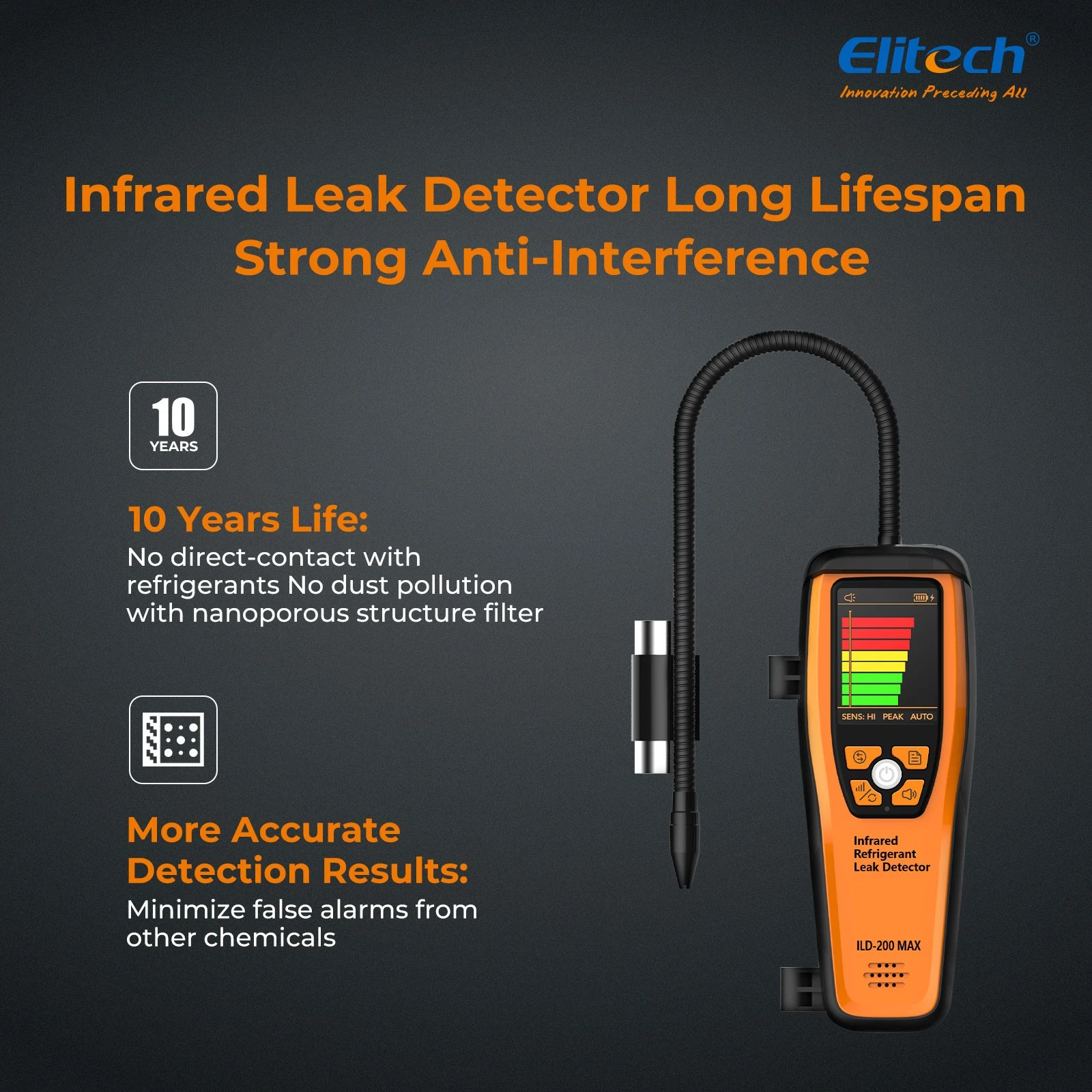 Máy dò rò rỉ hồng ngoại Elitech ILD-200 MAX 01