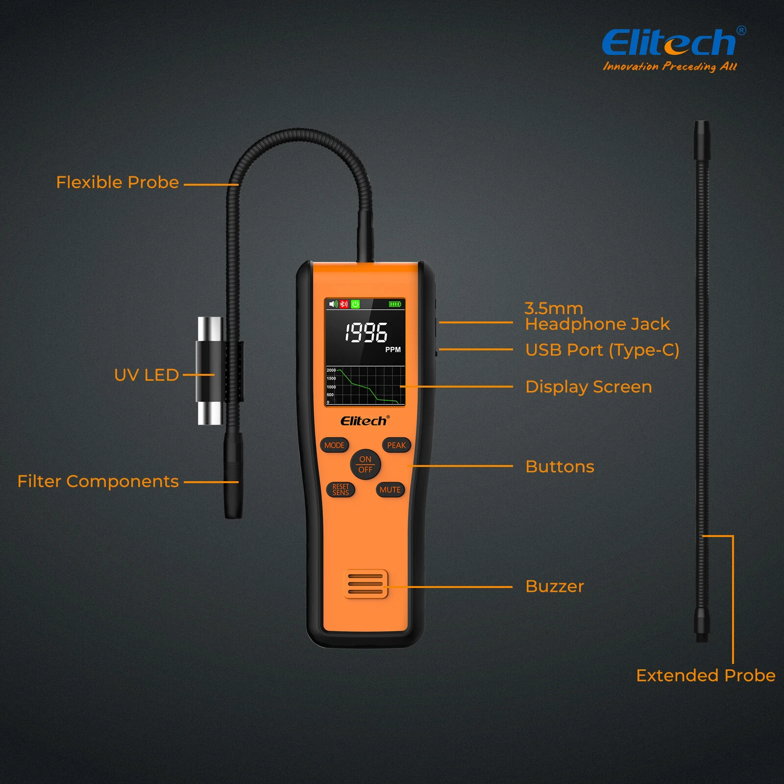 Máy phát hiện rò rỉ chất làm lạnh Elitech Inframate PPM 04