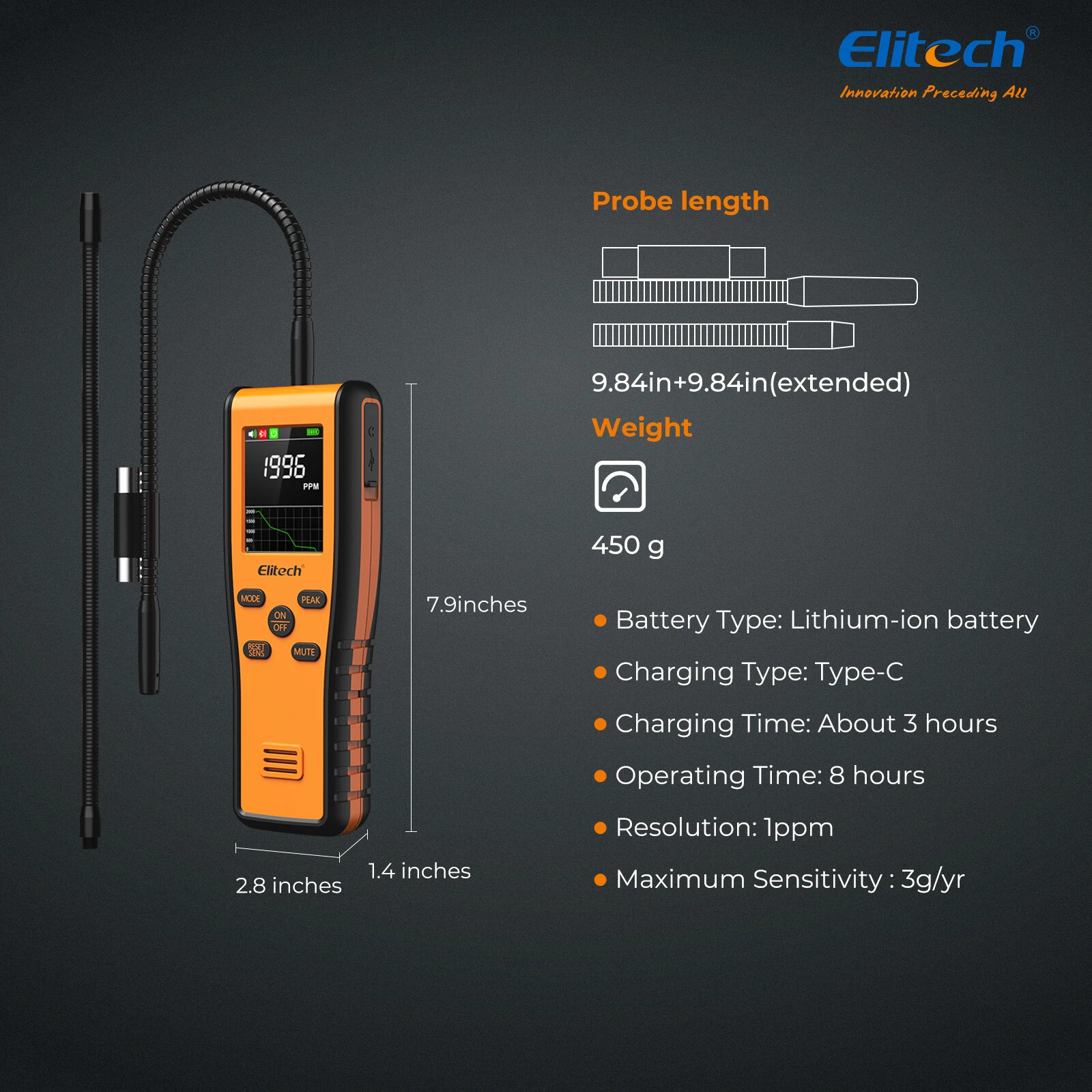 Máy phát hiện rò rỉ chất làm lạnh Elitech Inframate PPM 05