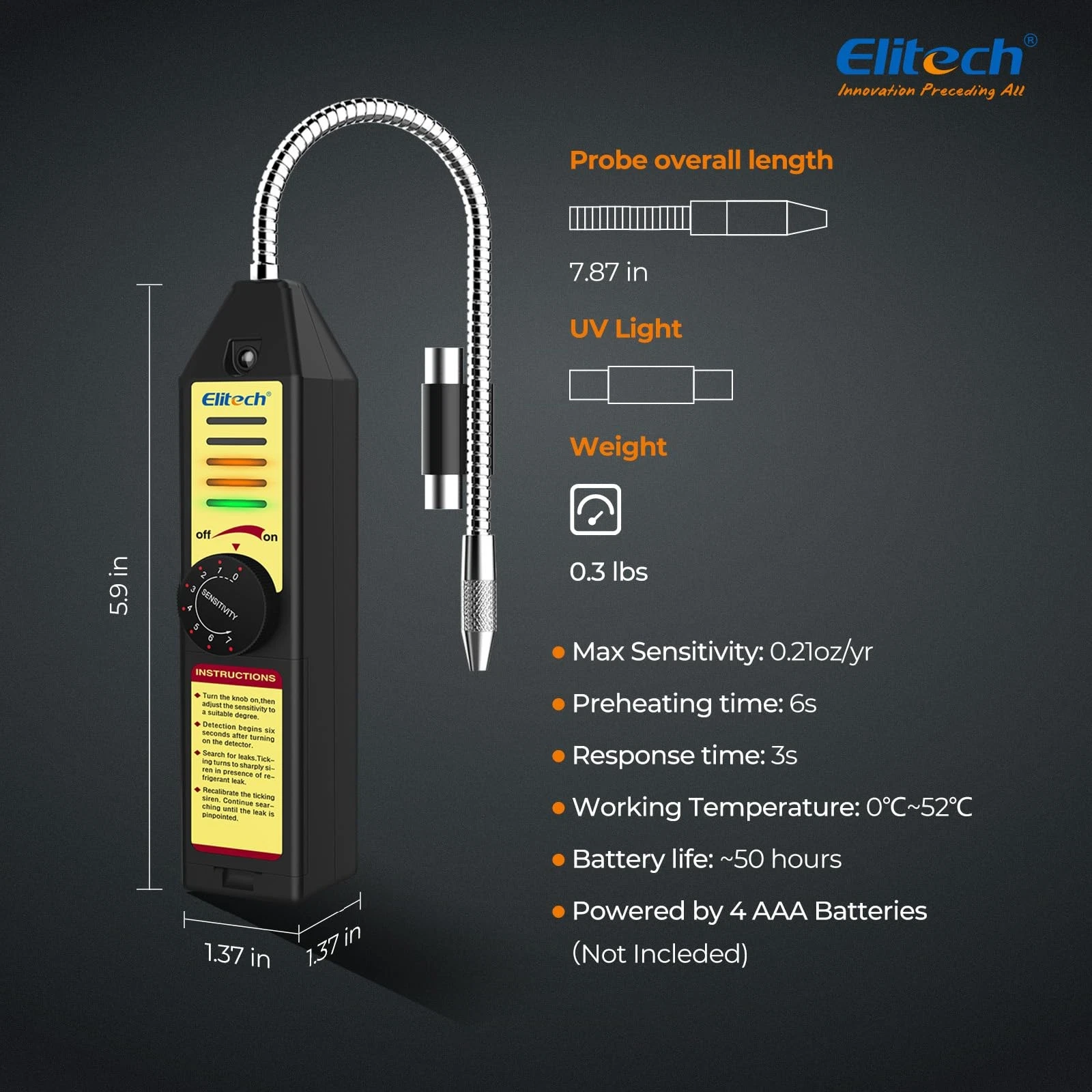 Máy phát hiện rò rỉ halogen Elitech WJL-6000S 05