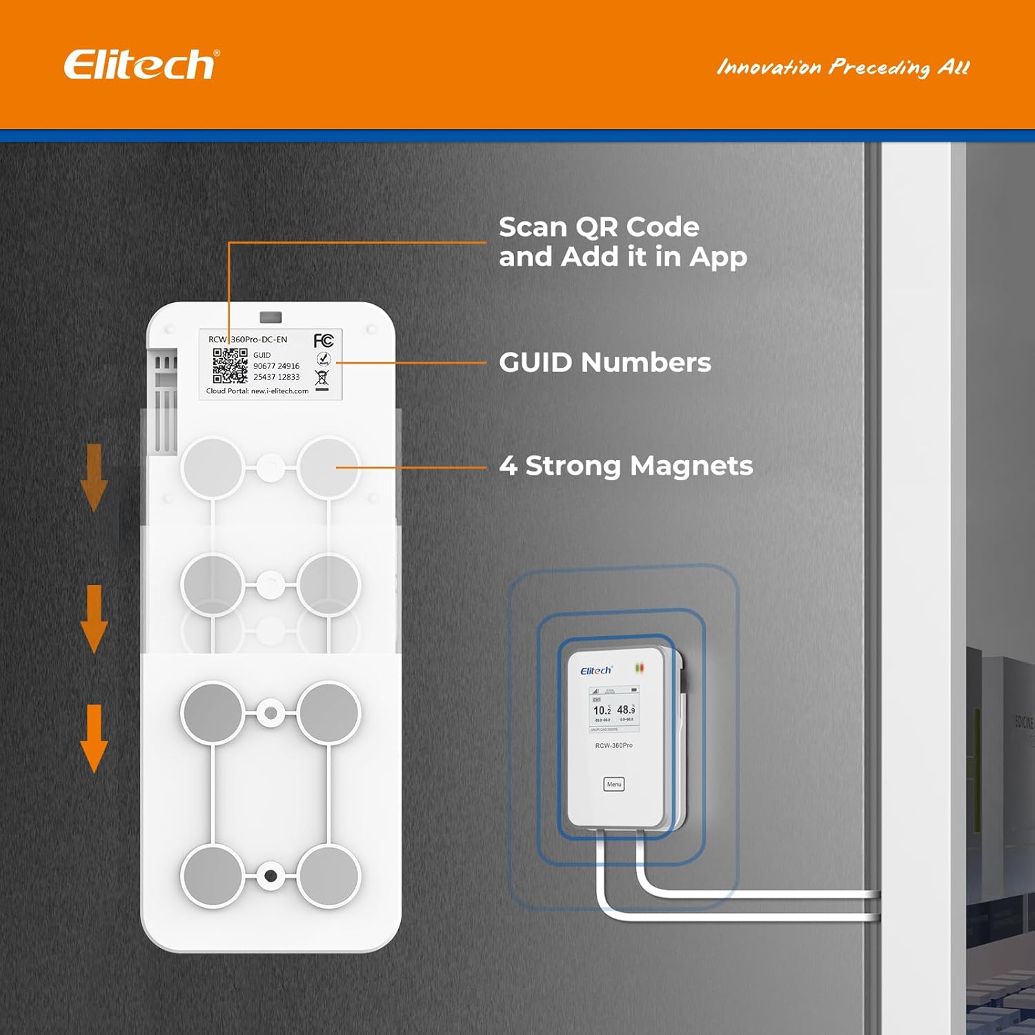 Nhiệt ẩm kế tự ghi 2 kênh Elitech RCW-360PRO DC 4G 06