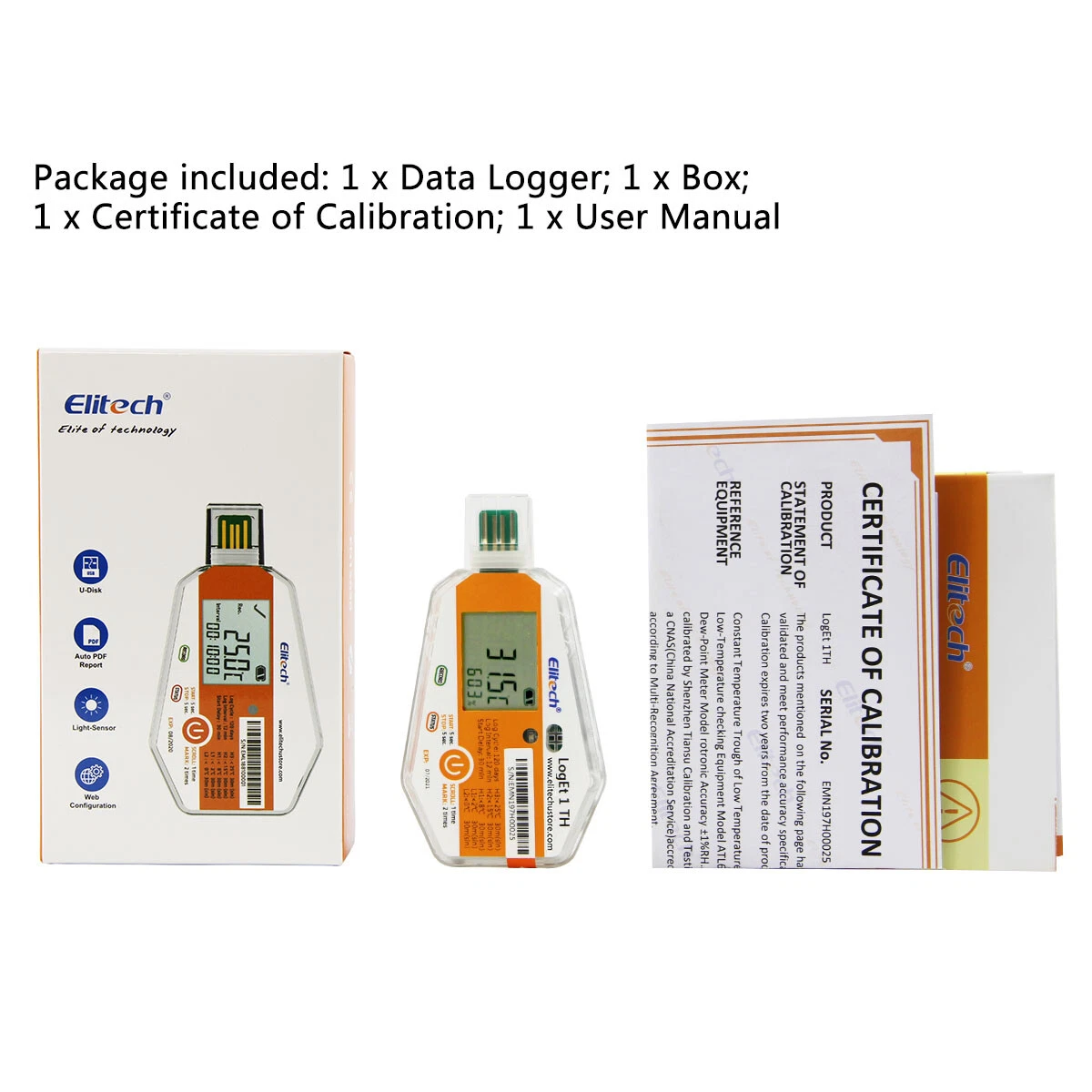 Nhiệt ẩm kế tự ghi dùng 1 lần Elitech LogEt-1TH 06