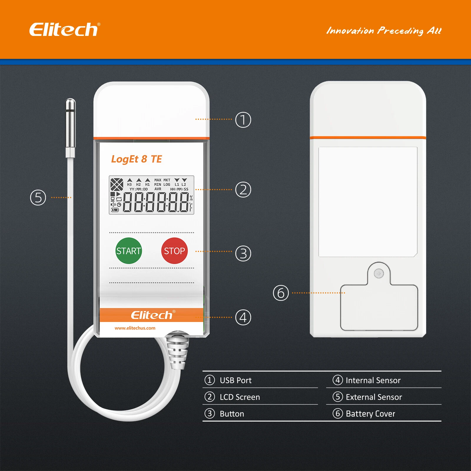 Nhiệt kế thực phẩm Elitech LogEt8 07