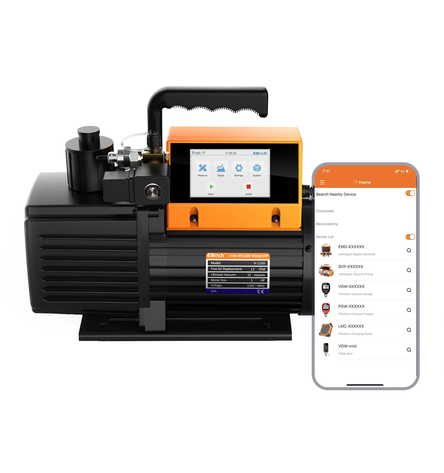 Máy bơm chân không thông minh 2 tầng Elitech V1200 03