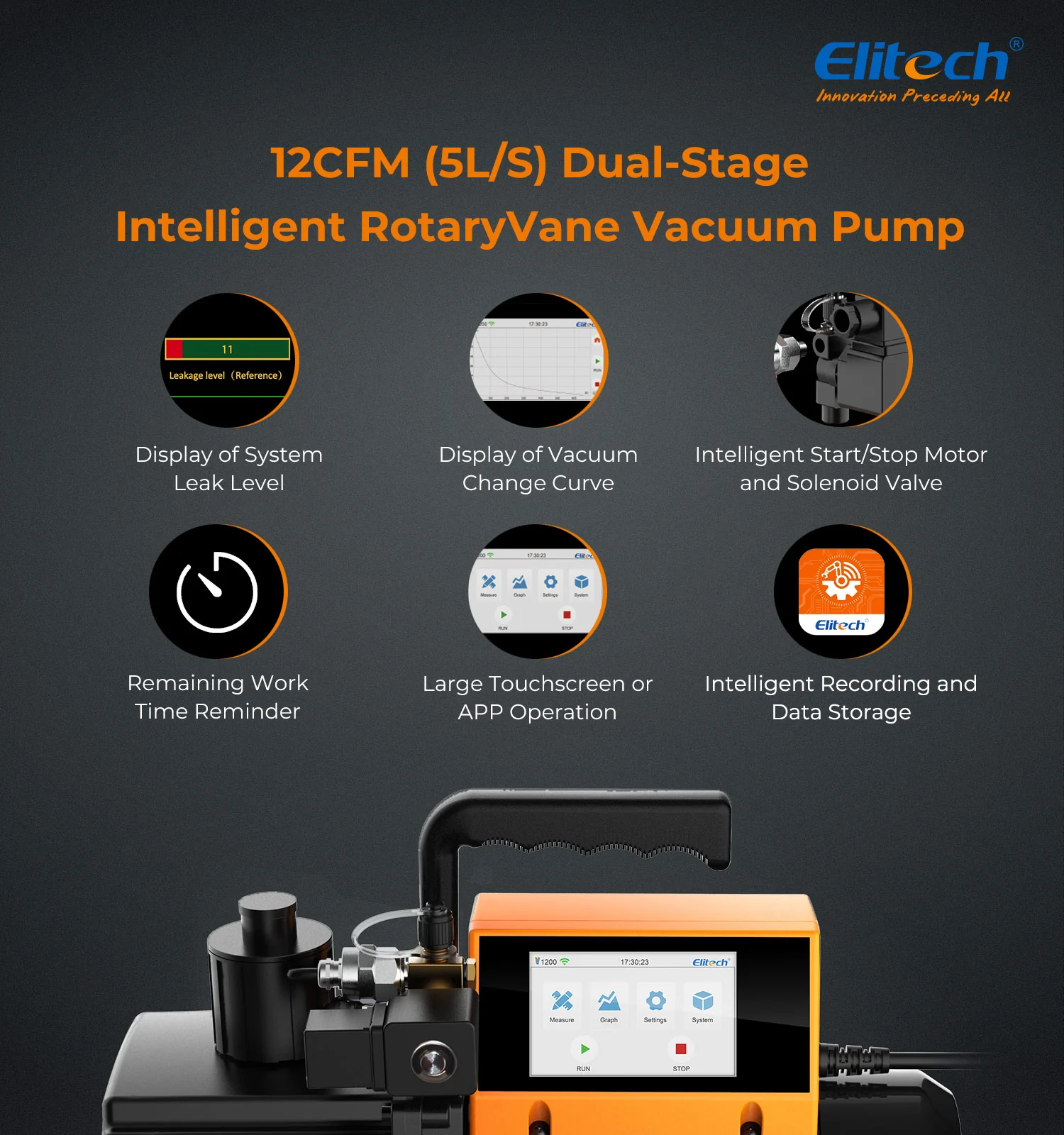 Máy bơm chân không thông minh 2 tầng Elitech V1200 07