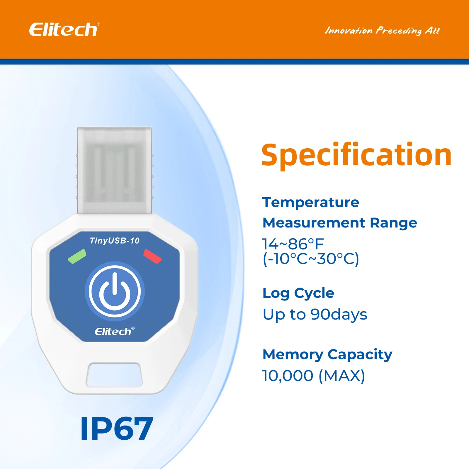 Máy ghi dữ liệu nhiệt độ Elitech TinyUSB dùng một lần 03