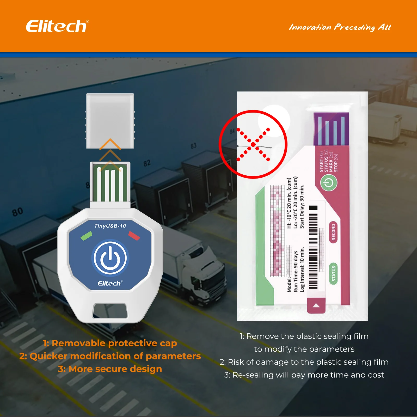 Máy ghi dữ liệu nhiệt độ Elitech TinyUSB dùng một lần 04
