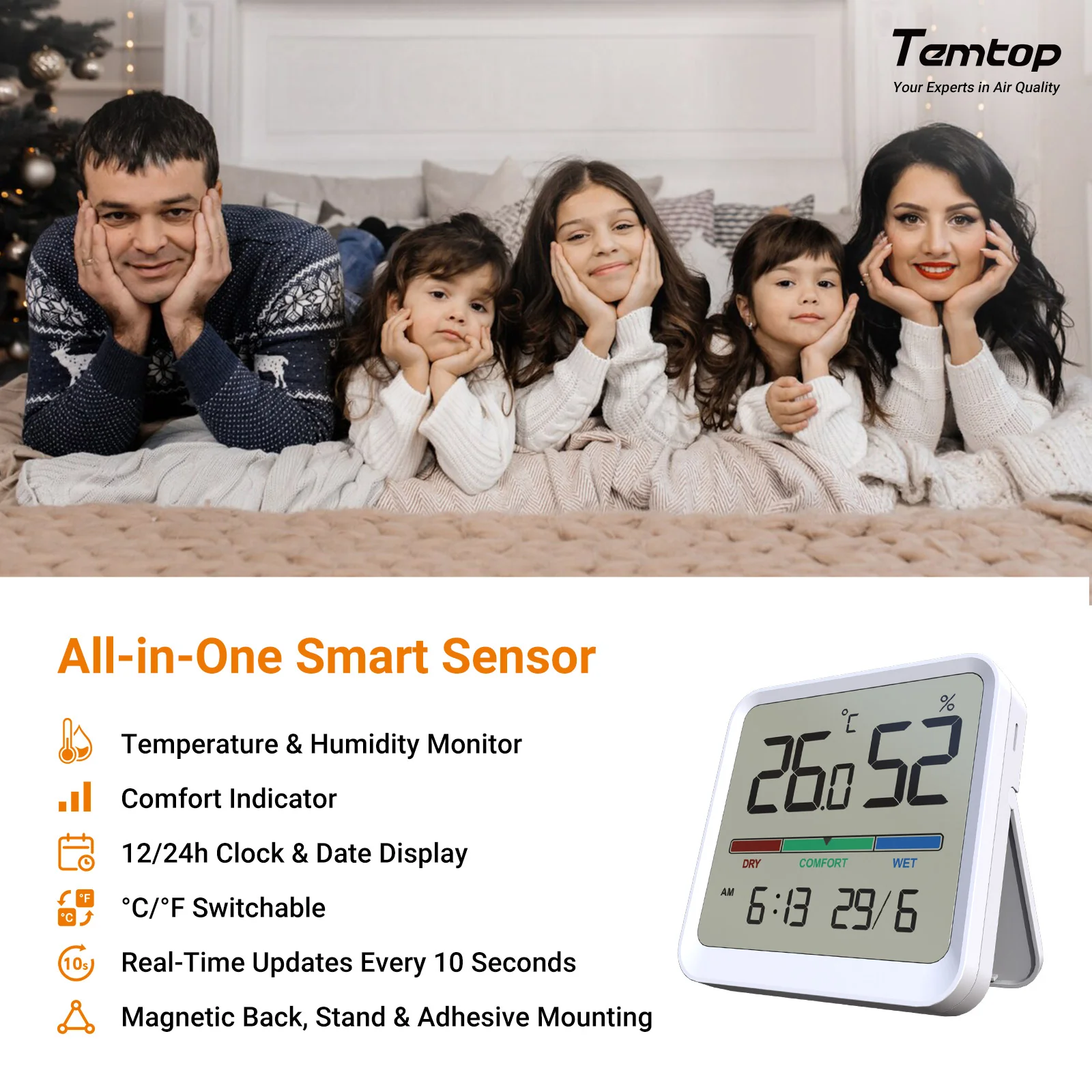 Nhiệt kế ẩm kế trong nhà Temtop T1-SE 02
