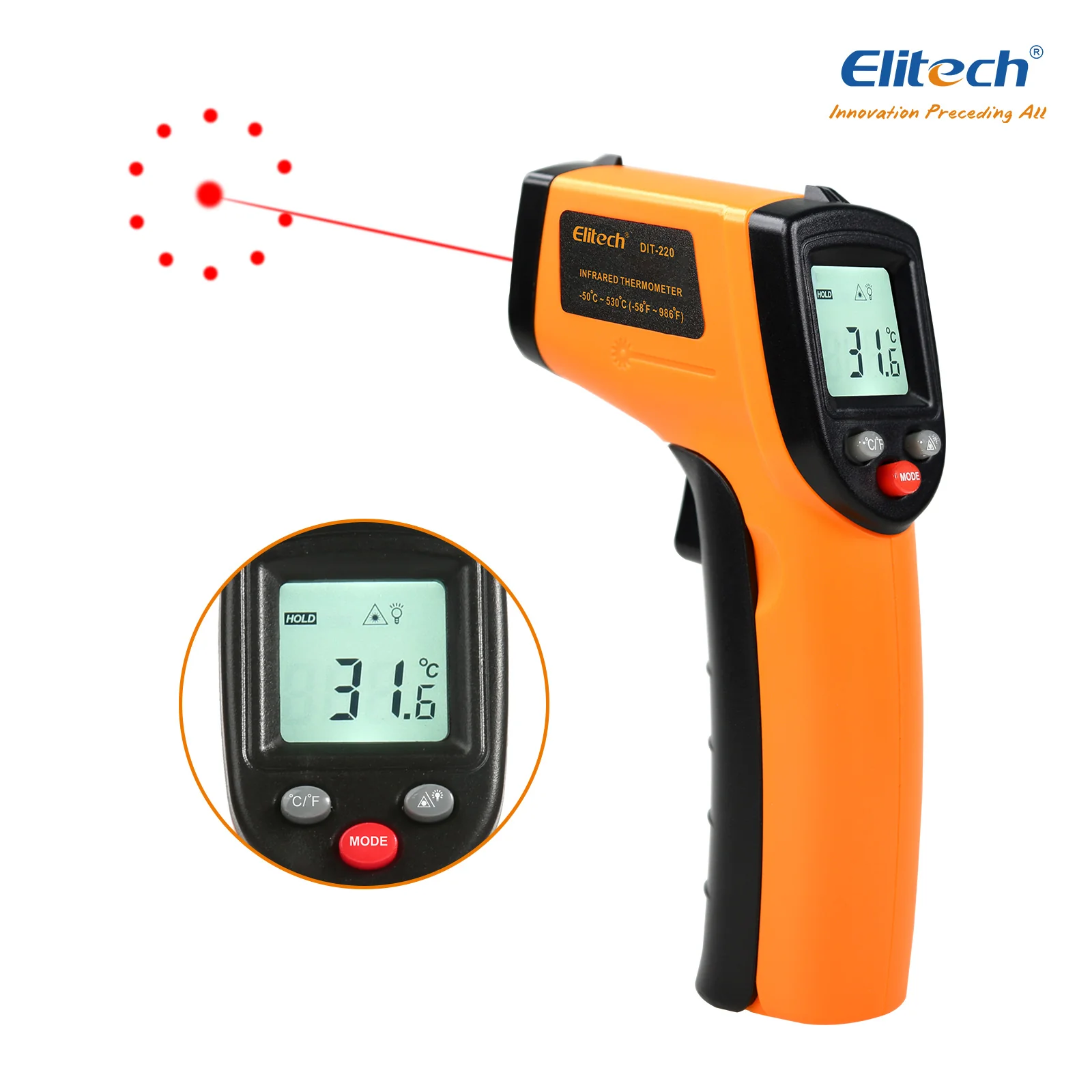 Súng đo nhiệt độ không tiếp xúc hồng ngoại Elitech DIT-220 01