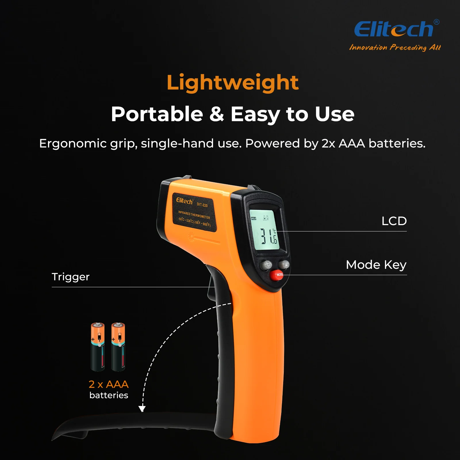 Súng đo nhiệt độ không tiếp xúc hồng ngoại Elitech DIT-220 07