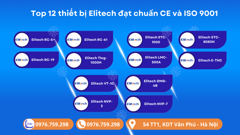 Top 12 thiết bị Elitech đạt chuẩn CE và ISO 9001