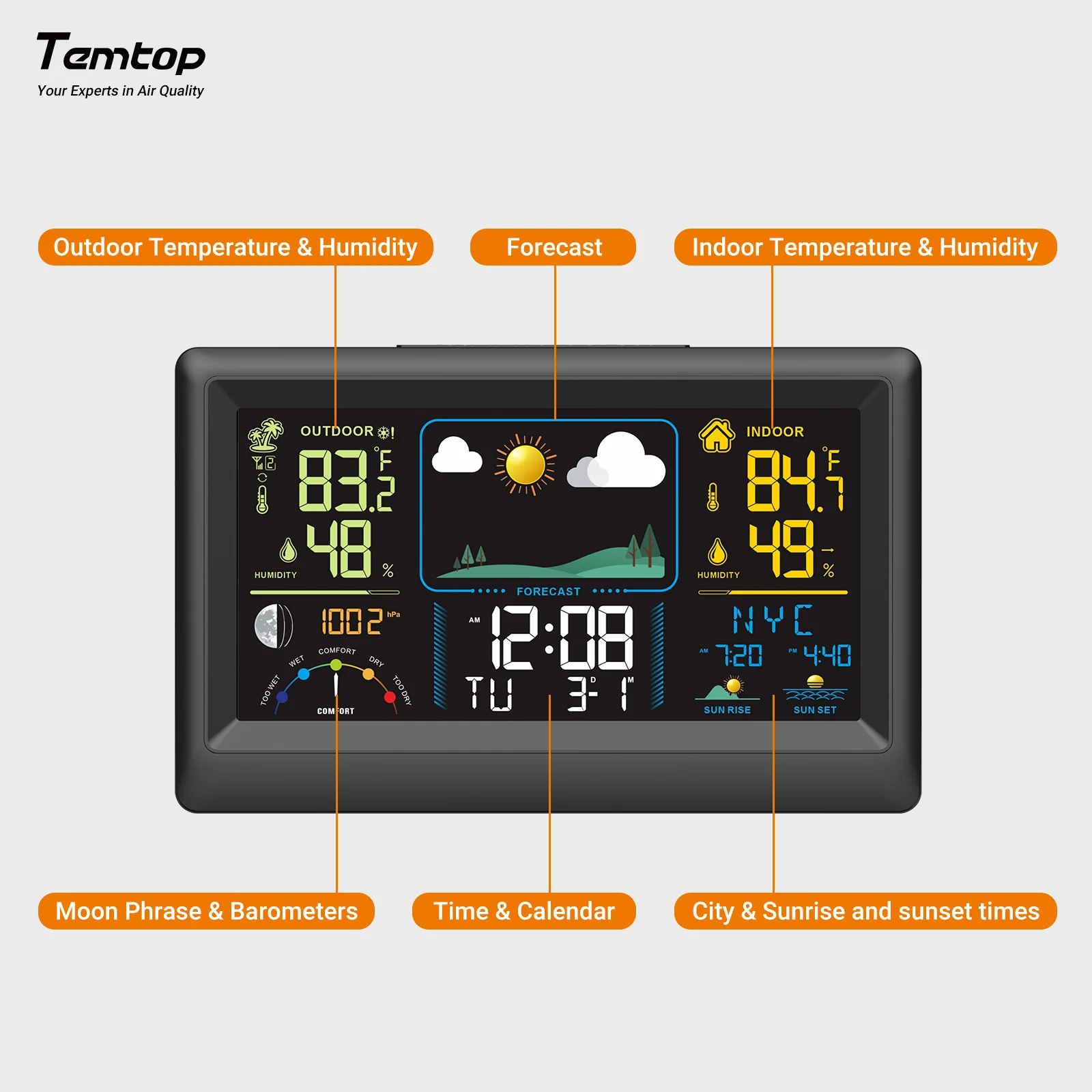 Trạm thời tiết đa chức năng Temtop W100 03