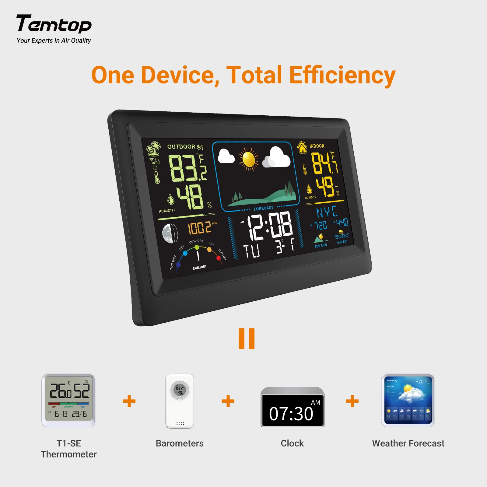 Trạm thời tiết đa chức năng Temtop W100 04