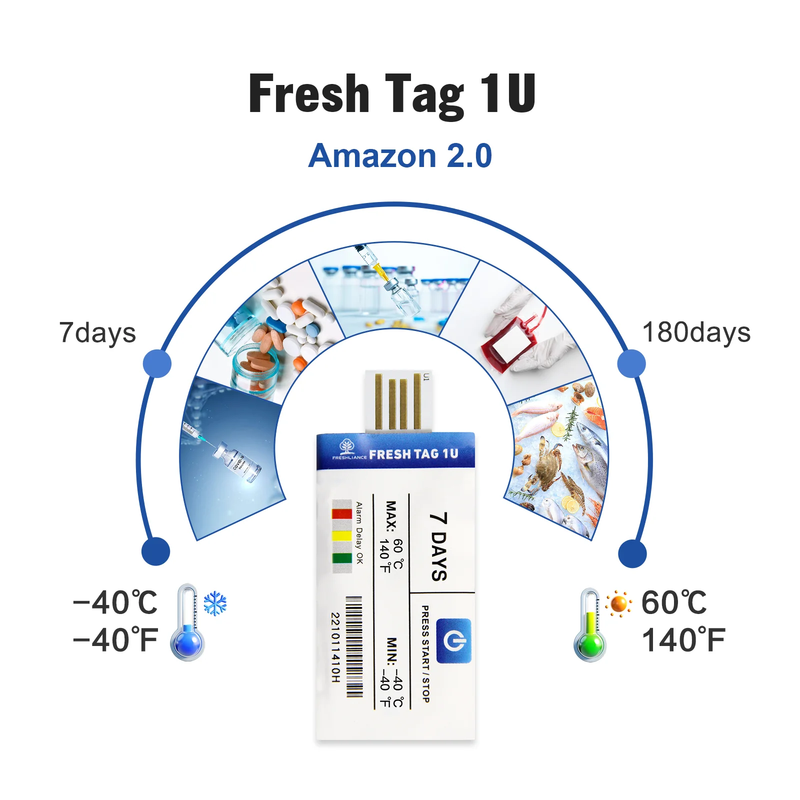 Máy ghi dữ liệu nhiệt độ Fresh Tag 1U kèm báo cáo PDF 03