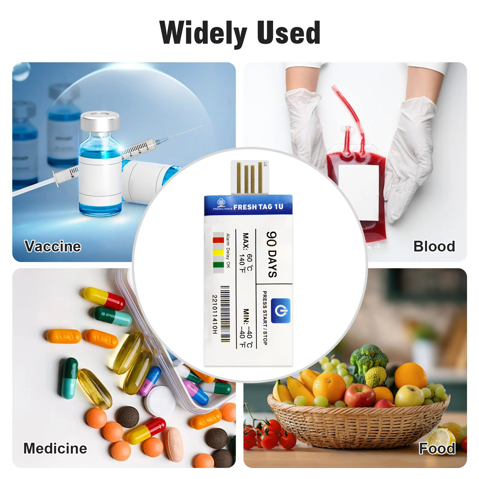 Máy ghi dữ liệu nhiệt độ Fresh Tag 1U kèm báo cáo PDF 08