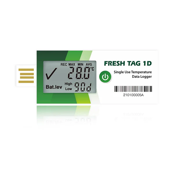 Máy ghi dữ liệu nhiệt độ LCD 1D Fresh Tag 01