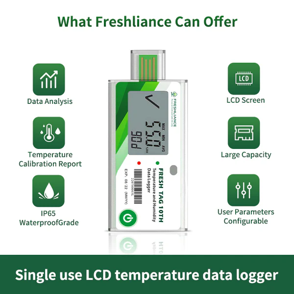 Máy ghi dữ liệu nhiệt độ và độ ẩm Fresh Tag 10TH 03