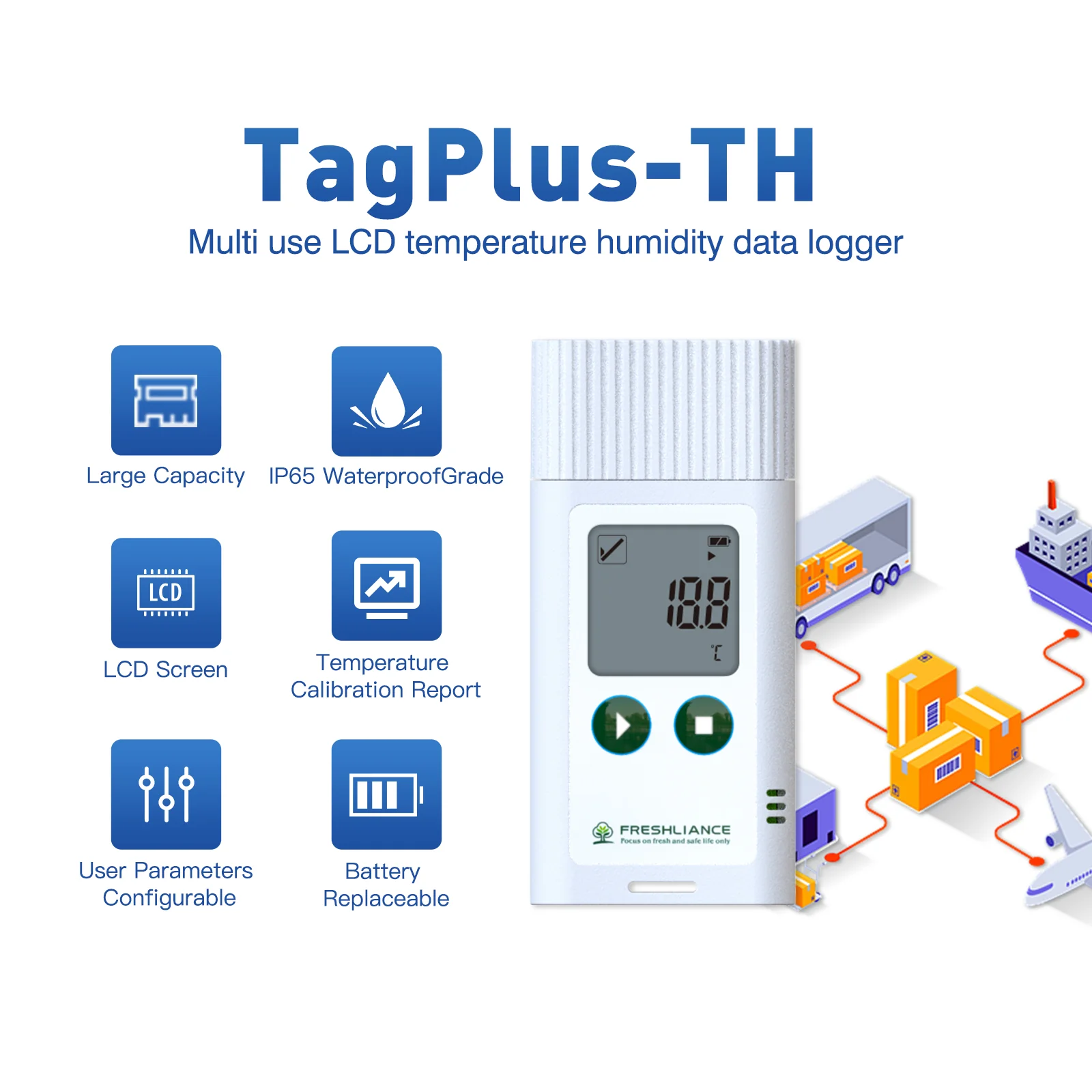 Máy ghi dữ liệu nhiệt độ và độ ẩm TagPlus-TH 02